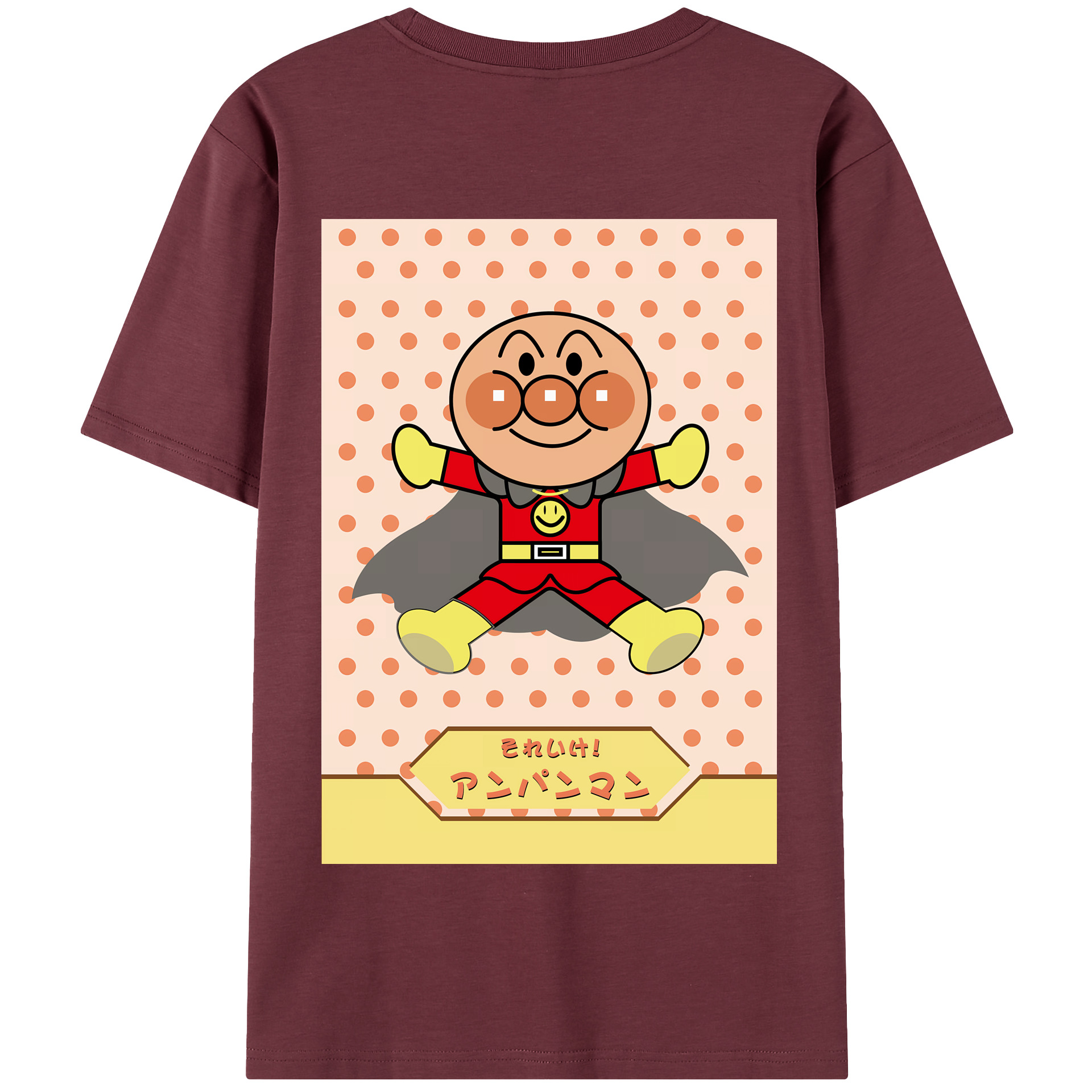 （画像用） アンパンマン Anpanman 綿100％半袖Tシャツ（背面プリント）